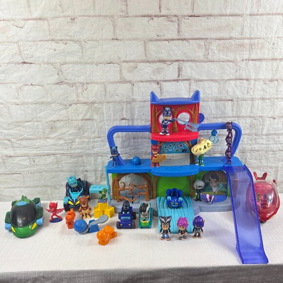 PJ Masks Headquarters Playset with Cars Characters Huge Lot - Picture 1 of 16